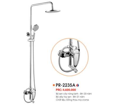 BỘ SEN CÂY NÓNG LẠNH ĐỒNG THAU MẠ CROME PR-2235A