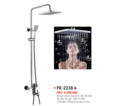 BỘ SEN CÂY NÓNG LẠNH ĐỒNG THAU MẠ CROME PR-2238