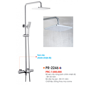 BỘ SEN CÂY NÓNG LẠNH ĐỒNG THAU MẠ CROME PR-2246