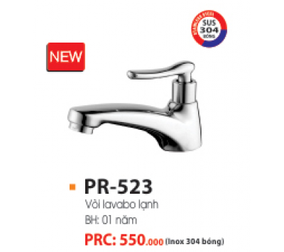 VÒI LAVABO LẠNH INOX 304 BÓNG PR-523