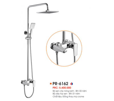 BỘ SEN CÂY NÓNG LẠNH ĐỒNG THAU MẠ CROME PR-6162