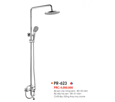 BỘ SEN CÂY NÓNG LẠNH ĐỒNG THAU MẠ CROME PR-623