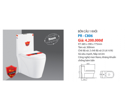 BỘ BÀN CẦU  KHỐI PR-C806