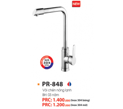 VÒI RỬA CHÉN NÓNG LẠNH INOX 304 BÓNG PR-848
