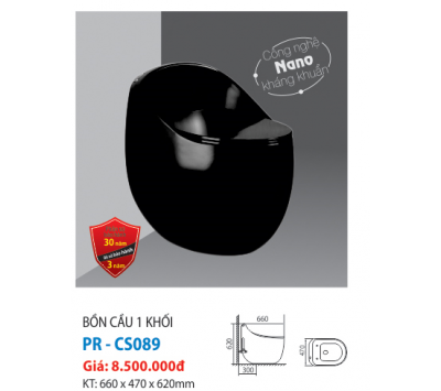 BỘ BỒN CẦU 1 KHỐI PR-CS089